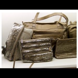 Rebecca Minkoff mini 5 zip crossbody sequence